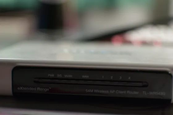 Front panel of the WR543G TP-LINK router