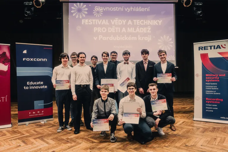 Winners on the podium of the Science and Technology festival