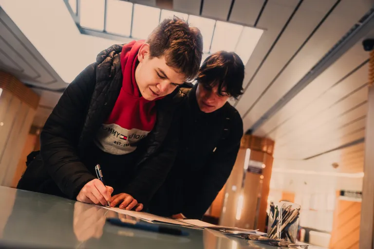 Michal Vanis and Tomas Kalhous registering for the Science and Technology festival